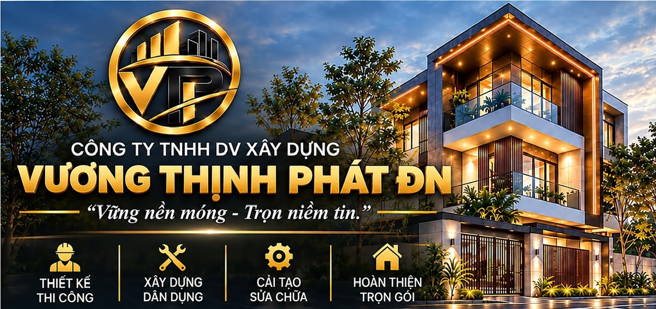 Hình ảnh thương hiệu Vương Thịnh Phát ĐN và công trình nhà ở hiện đại